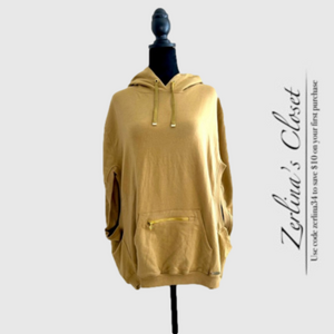 Calvin Klein Oversized Sleeveless Hoodie Brown L